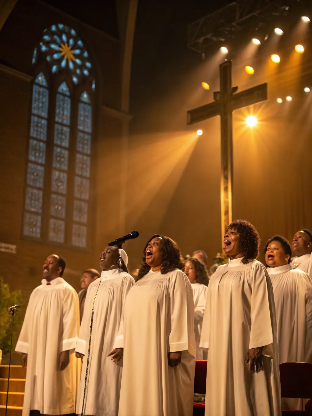A photograph capturing the Eglise Orthodoxe Autonome D'Europe choir during a Vespers service, showcasing their harmonious voices and the beauty of Orthodox liturgical music.